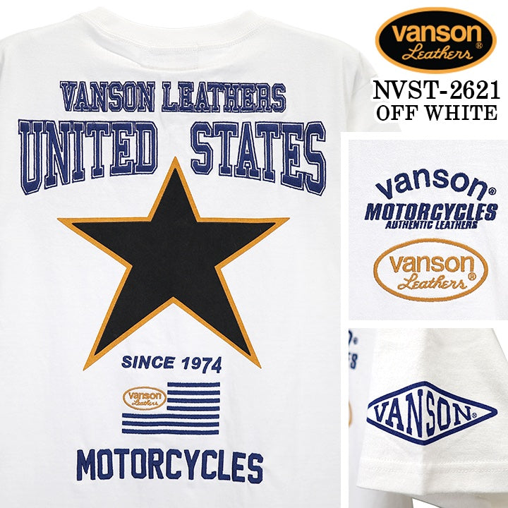 VANSON TEE S/S T-SHIRT バンソン 天竺 半袖 Tシャツ nvst-2621
