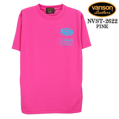 VANSON TEE DRY S/S T-SHIRT バンソン ドライ素材 半袖 Tシャツ 吸汗速乾 nvst-2622