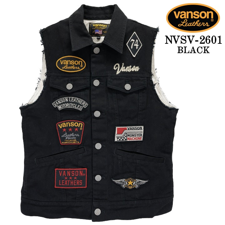 VANSON DENIM VEST PREMIUM バンソン デニム ベスト プレミアム nvsv-2601