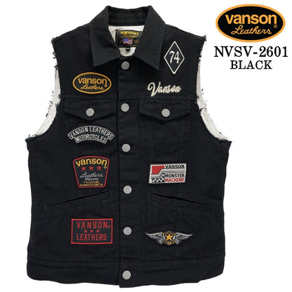 VANSON DENIM VEST PREMIUM バンソン デニム ベスト プレミアム nvsv-2601