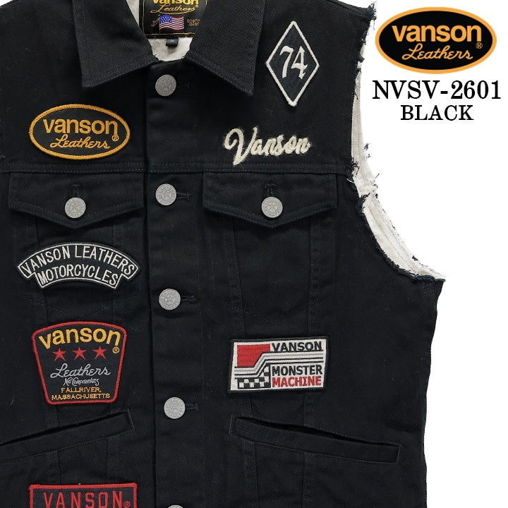 VANSON DENIM VEST PREMIUM バンソン デニム ベスト プレミアム nvsv-2601