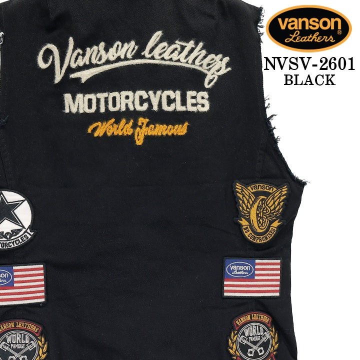 VANSON DENIM VEST PREMIUM バンソン デニム ベスト プレミアム nvsv-2601