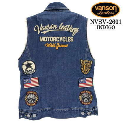 VANSON DENIM VEST PREMIUM バンソン デニム ベスト プレミアム nvsv-2601