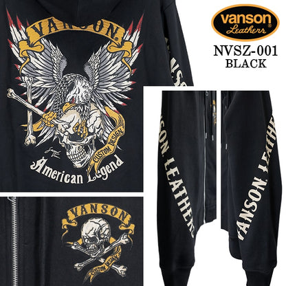 VANSON HOODIE F/Z PARKA STANDARD バンソン フーディ 裏毛 パーカー 定番 nvsz-001