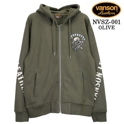 VANSON HOODIE F/Z PARKA STANDARD バンソン フーディ 裏毛 パーカー 定番 nvsz-001