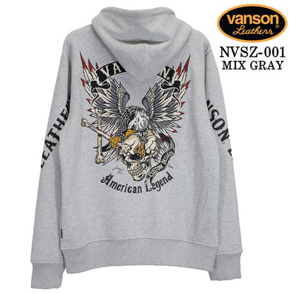VANSON HOODIE F/Z PARKA STANDARD バンソン フーディ 裏毛 パーカー 定番 nvsz-001