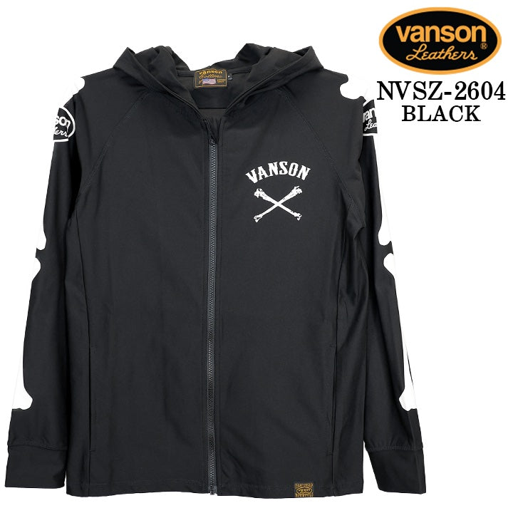 VANSON DRY RASH GUARD F/Z HOODIE バンソン ドライ ラッシュガード パーカー nvsz-2604
