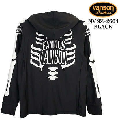 VANSON DRY RASH GUARD F/Z HOODIE バンソン ドライ ラッシュガード パーカー nvsz-2604
