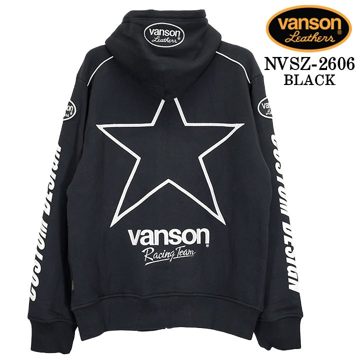 VANSON HOODIE F/Z PARKA バンソン フーディ 裏毛 パーカー スター nvsz-2606