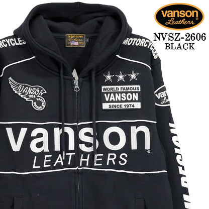 VANSON HOODIE F/Z PARKA バンソン フーディ 裏毛 パーカー スター nvsz-2606
