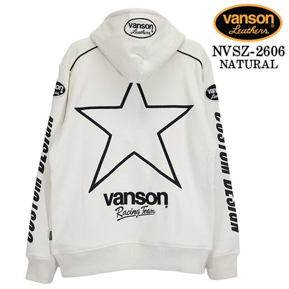 VANSON HOODIE F/Z PARKA バンソン フーディ 裏毛 パーカー スター nvsz-2606