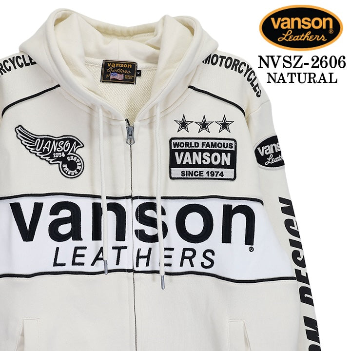 VANSON HOODIE F/Z PARKA バンソン フーディ 裏毛 パーカー スター nvsz-2606