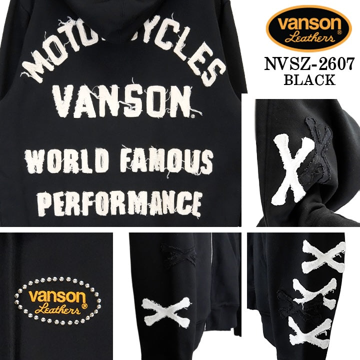 VANSON F/Z PARKA HOODIE LOGO バンソン 裏ファー ボンディング パーカー ロゴ nvsz-2607