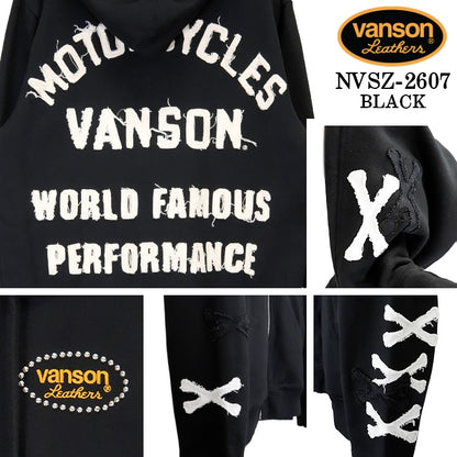 VANSON F/Z PARKA HOODIE LOGO バンソン 裏ファー ボンディング パーカー ロゴ nvsz-2607