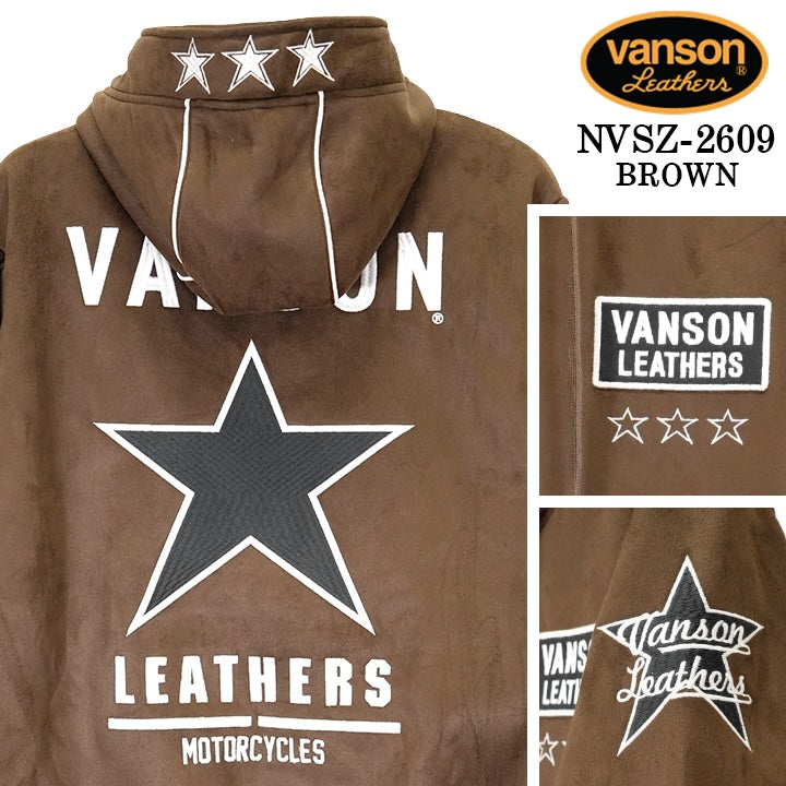 VANSON BONDING F/Z PARKA HOODIE バンソン 裏ファー ボンディング パーカー nvsz-2609